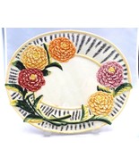 Fits and Floyd Essentials, embossed Dahlia flowers OVAL 9 ¼” decorative ... - $8.45