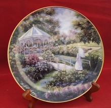 Garden Gazebo Plate Violet L.Schwenig Cottage decorative 8 1/8”  Plate MINT - £7.92 GBP