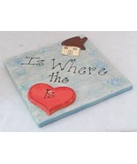 Wall decor 3D ceramic tile 8x8 Home is where the hearth is by Laura Warner - $7.42