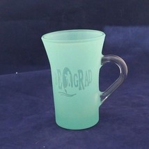 NATIONAL GUARD GREEN FROSTED GLASS COLLECTIBLE  CUP MUG BE O GRAD  4 3/8&quot; - £7.72 GBP