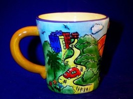 San Francisco SNCO souvenir  3D mug, colorful hand painted Lombard Street - £10.35 GBP