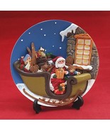 SANTA TOYS &amp; SLIDE A CHRISTMAS REMEMBERED  1997 DECORATIVE 3D RESIN PLATE - £6.60 GBP
