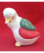 Mother Goose Decorative 4&quot; figurine Goose vintage resin white red navy g... - £4.75 GBP