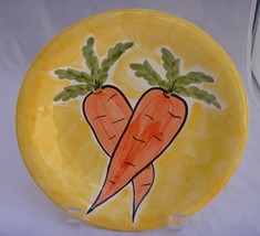 Ceramic replacement 8” plate 2 carrots hand painted over yellow backgrou... - $5.95