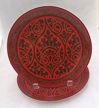 Harry and David 2 replacement red Venetian scroll 8 ½” porcelain rare 2006 plate - £11.00 GBP