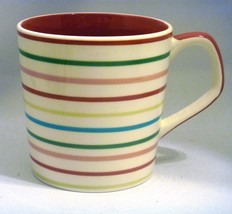 Huesnbrews colorful mug with strips over white background glossy ceramic... - £5.40 GBP