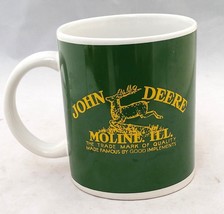JOHNE DEER MUG LICENSED PRODUCT MOLINE ILL BY GIBSON GREEN YELLOW WHITE - $5.93