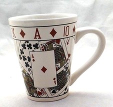  Large Ceramic Mug Card Player Poker Cards Ace of Diamonds White  - £5.40 GBP