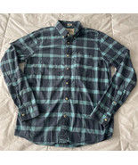 Hollister Shirt Adult Medium Blue Plaid Button Up Logo Mens Cotton - $14.89