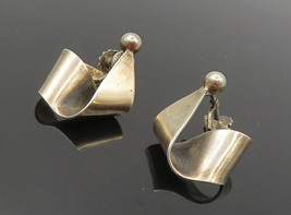 NAPIER 925 Sterling Silver - Vintage Flower Ribbon Non Pierce Earrings - EG4806 - £35.50 GBP