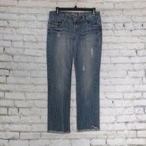 Refuge Jeans Womens 4 Flirty Everyday Skinny Raw Hem Distressed - $19.95