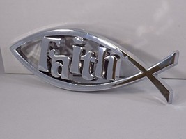 3D Car SUV auto Truck Chrome Decal Emblem FAITH Christian Fish Symbol - £4.39 GBP
