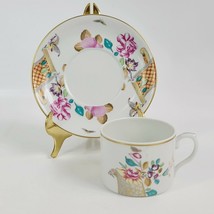 Flat Cup &amp; Saucer Set Lowestoft Rose by MOTTAHEDEH - £44.17 GBP