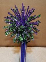 Picks Fake Flowers 8&quot; Tall Celebrate It Decor Purple Glitter Spikes Ball 259S - £5.98 GBP