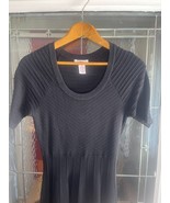Candies Dress Woman  Black Knit Textured Sweater Dress M Fit And Flare - $24.30 CAD
