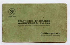 Städtische Sparkasse Wasserburg Am Inn Bank Savings Book Germany 1935 - $17.82