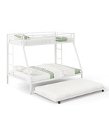 Twin Over Full Bunk Bed Frame with Trundle for Guest Room-White - Color:... - $8,084.53 MXN