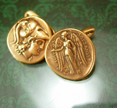 Mythology Cufflinks Hermes Vintage Mythical Miniature Art Cuff links gold Access - £179.85 GBP