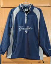 Vintage Lee Sport New York Yankees 1/4 Zip Fleece Sweatshirt L-XL Embroidered - $26.91