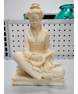 Vintage A Gianelli Italian Alabaster ASIAN WOMAN Sculpture 7&quot; - $732.24 MXN