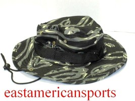 Camo Camouflage Floppy Boonie Hat Cap Black Gray Army Military Fishing Hunting - £5.48 GBP