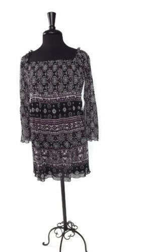 Primary image for INC Womens Stylish TUNIC Top Black Fuchsia & White Size S Small