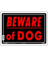 BEWARE of DOG Sturdy Metal SIGN Red 10&quot;x14&quot; Security Dogs Warning HILLMA... - $30.01 CAD