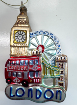 London England Attraction United Kingdom Blown Glass Christmas Ornament - £22.15 GBP