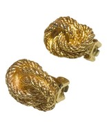 Christian Dior Gold-Tone Knot Clip-On Earrings Classic Designer - £177.06 GBP