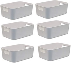 Besli Pack Of 6 Small Storage Bins, Sturdy Storage Basket Cabinet Organi... - £25.93 GBP