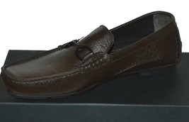 Bugatchi Men&#39;s Italy   Brown Loafer Leather Shoes Maccasin  Size US 12.5 - $144.75