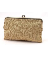 Vintage Metallic Gold Bag Purse Kiss Clasp Brad Stuart Original 1950s - €9,80 EUR