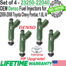 OEM Denso 4Pcs HP Upgrade Fuel Injectors for 2000-2006 Toyota Chevrolet 1.8L I4 - £118.20 GBP