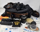 Minolta X-700 MPS SLR 35mm Film Black Camera Bundle With Lens Case Etc. - $197.95