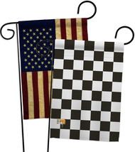 Black Checker - Impressions Decorative USA Vintage - Applique Garden Flags Pack  - £24.90 GBP