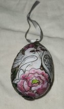Vintage Cloisonne Egg Love Birds Ornament 3 Inch Lovebirds Doves - £15.72 GBP