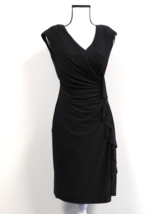 American Living Ladies Black Evening Faux Wrap Dress Size 8 - £27.08 GBP