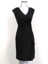 American Living Ladies Black Evening Faux Wrap Dress Size 8 - $34.64