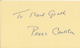 Peggy Conklin Signed 3x5 Index Card Having Wonderful Time - £23.52 GBP