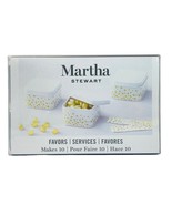 White Metal Favor Boxes 10 White &amp; Gold Tins w/Lids &amp; Gold Lables - Mart... - $4.90