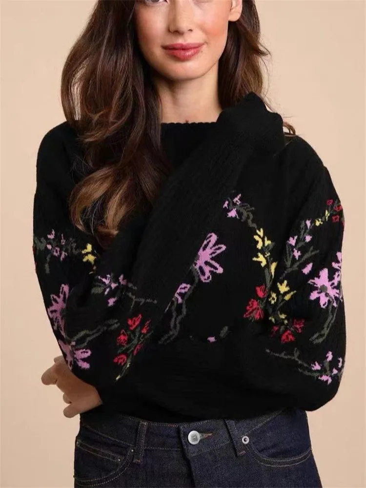 Women&#39;s  Crochet O-Neck    Winter Lady Long Sleeve French Elegant  Pullover Tops - £128.30 GBP