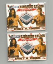 Two Booker T Vs Christian 2005 Topps Heritage Wwe Ringside Relics Event Mat Card - £7.46 GBP
