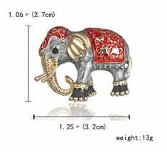 Stunning Diamonte Gold Plated Good Luck Elephant Christmas Brooch Cake P... - $15.84