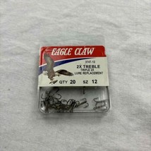 NWT Eagle Claw Fishing Tackle Bait Hooks 2X Treble Coated Eco-Friendly Size 12 - £6.22 GBP