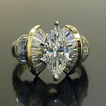 2 Karat Marquise Schnitt Künstlicher Diamant Verlobungsring 14k Gelb Ver... - $92.03