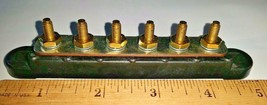 150 AMP BUSBAR 6 POSITION bus bar COMMON 6 GANG 10-32 BRASS STUDS NUTS B... - $13.54