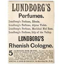 Lundborg&#39;s Perfume Colognes 1885 Advertisement Victorian Beauty ADBN1A14 - €8,59 EUR