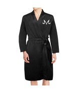The Majin Men&#39;s Long Sleeve Belted Satin Night Robe - £44.10 GBP