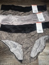 Warners Womens Hipster Underwear Panties Polyester Blend 3-Pair Lace (D), 3XL/10 - $22.02