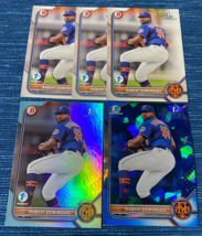 2022 Bowman Lot Robert Dominguez Rookie RC Mets 1st Edition Sky Blue Sapphire - £1.49 GBP